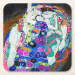 Virgin (Girls), Gustav Klimt Square Paper Coaster<br><div class="desc">Gustav Klimt (July 14, 1862 – February 6, 1918) was an Austrian symbolist painter and one of the most prominent members of the Vienna Secession movement. Klimt is noted for his paintings, murals, sketches, and other objets d'art. In addition to his figurative works, which include allegories and portraits, he painted...</div>