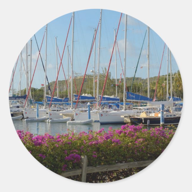 Virgin Gorda Yacht Harbour Classic Round Sticker (Front)