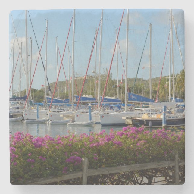 Virgin Gorda Yacht Harbour Stone Coaster (Front)