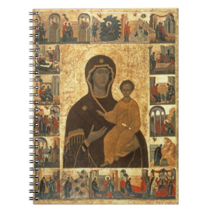 Virgin Hodegetria Icon of Smolensk, c.1450 (temper Notebook