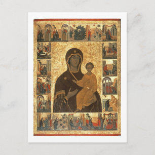 Virgin Hodegetria Icon of Smolensk, c.1450 (temper Postcard