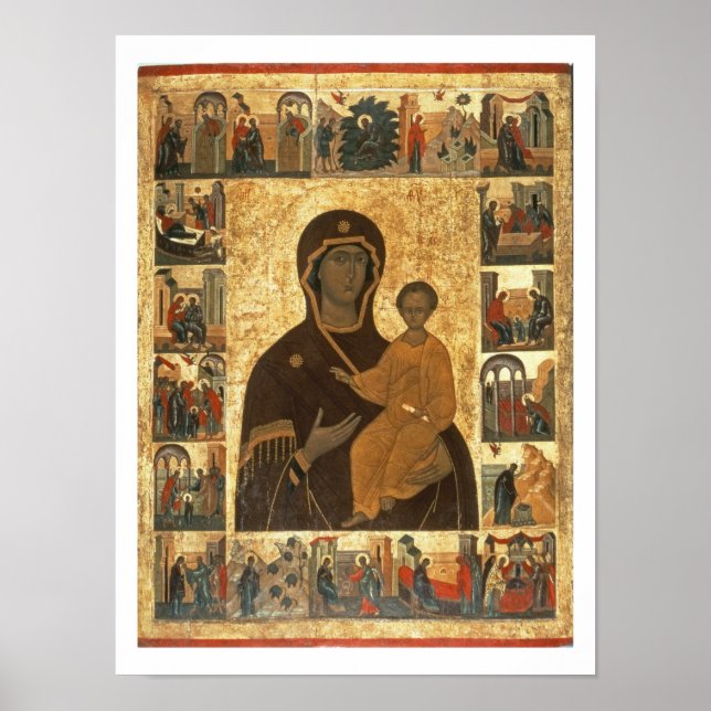 Virgin Hodegetria Icon of Smolensk, c.1450 (temper Poster (Front)