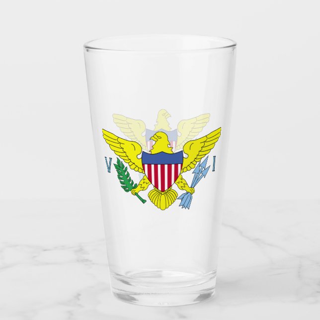Virgin Islands Flag Glass Cup (Front)