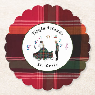 Virgin Islands Madras USVI Plaid St. Croix VI Paper Coaster