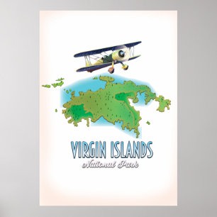 Virgin Islands National Park map Poster