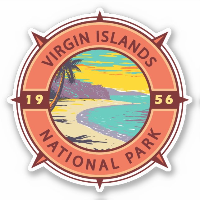 Virgin Islands National Park Retro Compass Emblem (Front)