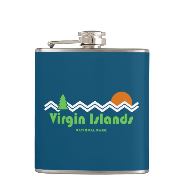 Virgin Islands National Park Retro Hip Flask (Front)