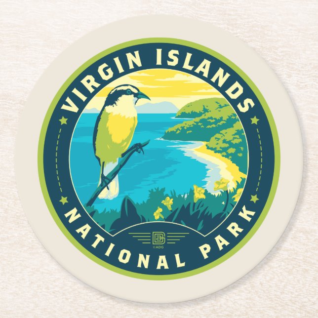 Virgin Islands National Park Round Paper Coaster (Front)