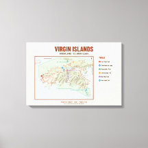 Virgin Islands National Park Trail Map Canvas