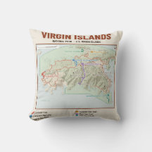 Virgin Islands National Park Trail Map Pillow