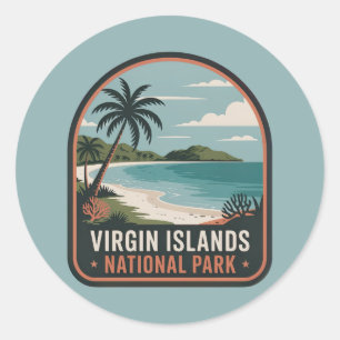 Virgin Islands National Park Tropical Badge Classic Round Sticker