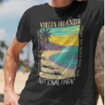 Virgin Islands National Park Trunk Bay Distressed  T-Shirt<br><div class="desc">Virgin Islands vector artwork design. The park occupies the majority of St. John,  one of the U.S. Virgin Islands.</div>