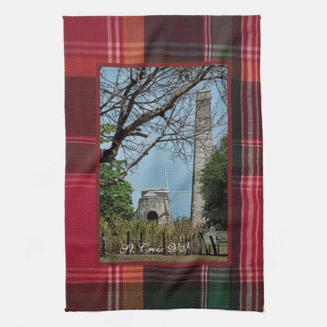Virgin Islands Sugar Mill Tea Towel (Vertical)