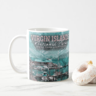 VIRGIN ISLANDS UNITED STATES - BOAT WATERCOLOR COFFEE MUG