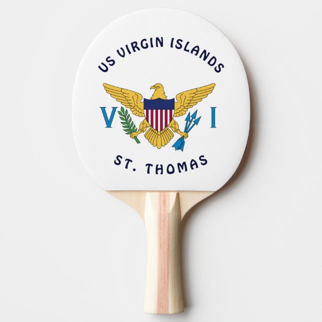 Virgin Islands USVI Flag Tropical St. Thomas VI Ping Pong Paddle (Front)