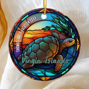 Virgin Islands Vacation Souvenir Ceramic Tree Decoration