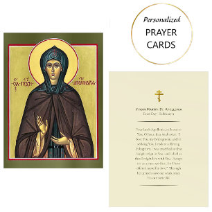 Virgin Martyr St. Apollonia Orthodox Prayer Card  