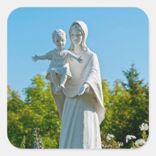 Virgin Mary and Baby Jesus in Remagen Square Sticker