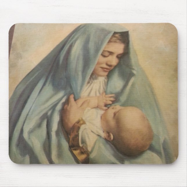 Virgin Mary and Baby Jesus Mousepad (Front)