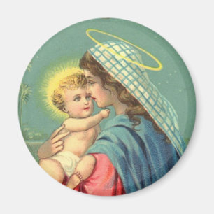 Virgin Mary and Baby Jesus Religious Christian Magnet