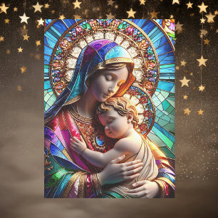 Virgin Mary and Baby Jesus Stained Glass Tissue Paper