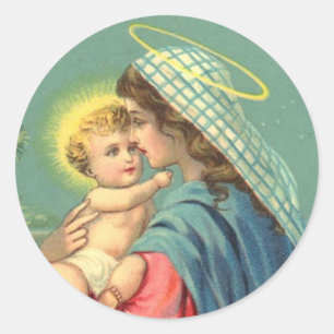 Virgin Mary and Baby Jesus Stickers