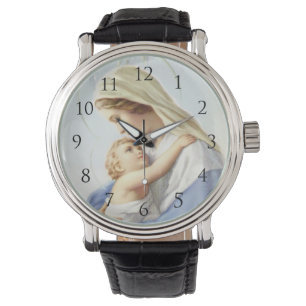 Virgin Mary and Baby Jesus With Numbers Watch