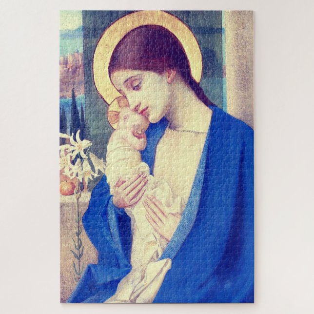 Virgin Mary and Child by Marianne Stokes Jigsaw Puzzle (Vertical)
