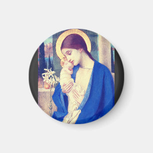 Virgin Mary and Child by Marianne Stokes Magnet