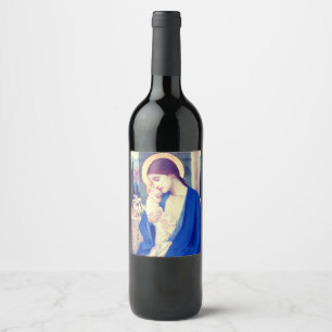 Virgin Mary and Child by Marianne Stokes Wine Label