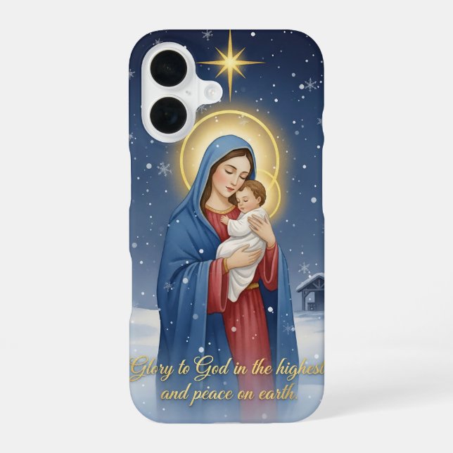 Virgin Mary and Child Jesus Phone Case (Back)