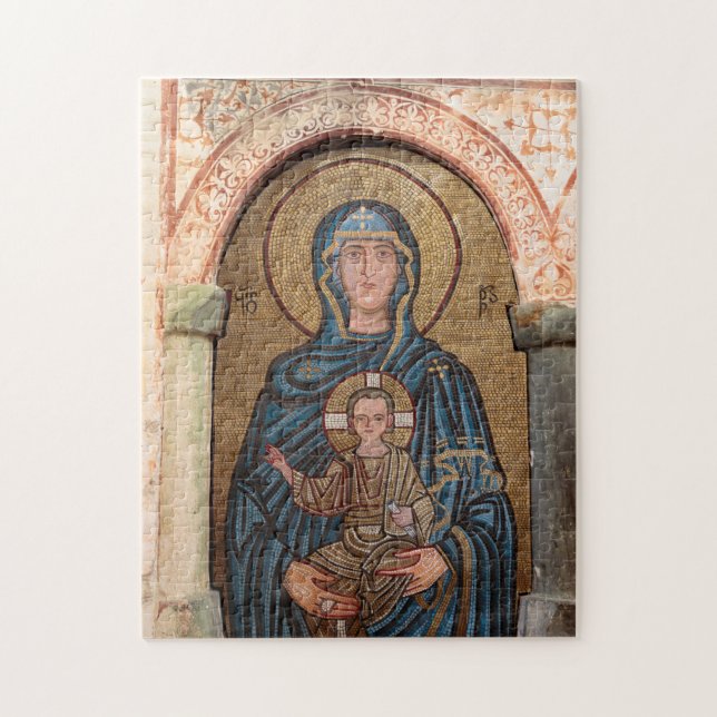 Virgin Mary And Jesus Mosaic Jigsaw Puzzle (Vertical)