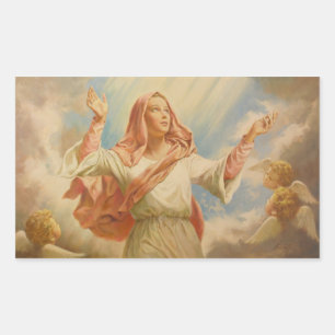 Virgin Mary Assumption Rectangular Sticker