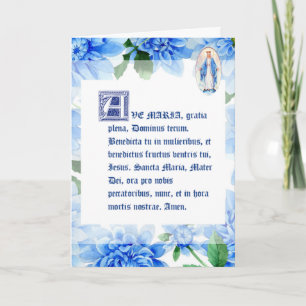 VIRGIN MARY   AVE MARIA LATIN   BLUE DAHLIAS CARD