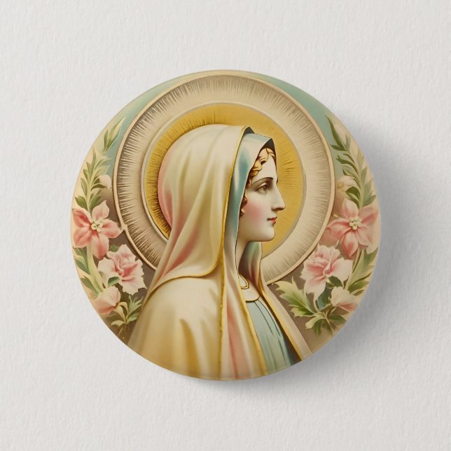 Virgin Mary Badge Button (Front)