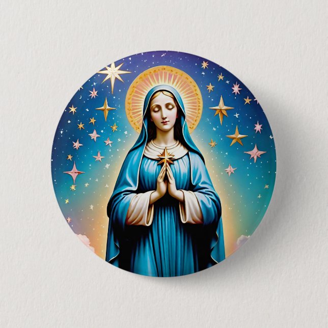 Virgin Mary Badge Button (Front)