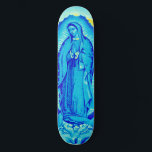 Virgin Mary Blue Skate Deck<br><div class="desc">Bold,  blue Virgen de Guadalupe design</div>