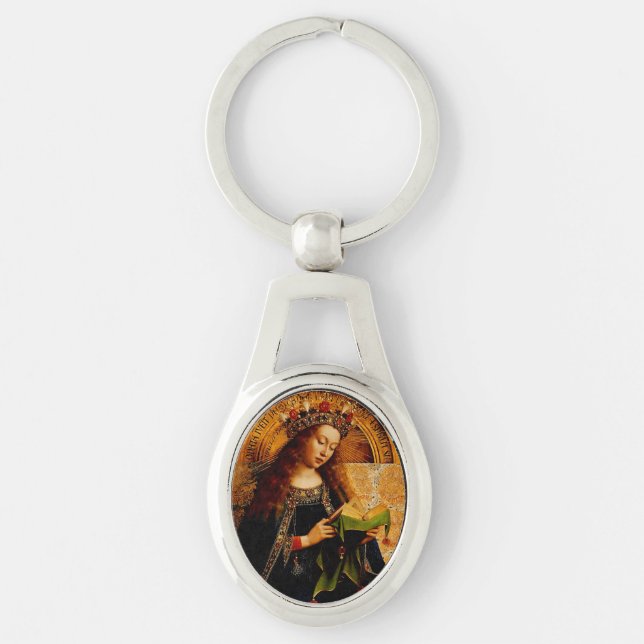 Virgin Mary by Jan van Eyck Key Ring (Front)