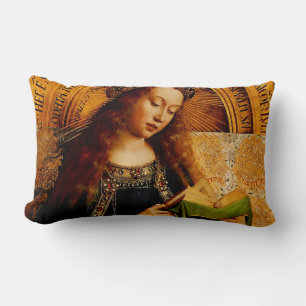 Virgin Mary by Jan van Eyck Lumbar Cushion