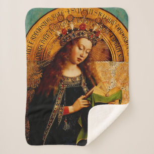 Virgin Mary by Jan van Eyck Sherpa Blanket