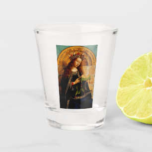 Virgin Mary by Jan van Eyck Shot Glass