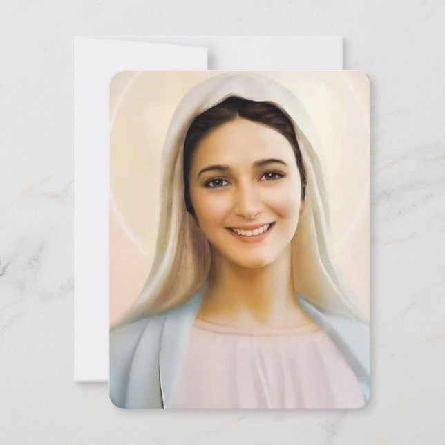 Virgin Mary Catholic Funeral Memorial Holy Card (Front)