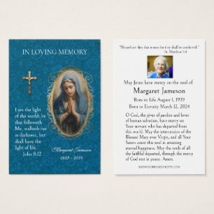 Virgin Mary Catholic Funeral Memorial Holy Card -