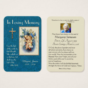 Virgin Mary Catholic Funeral Memorial Holy Card -
