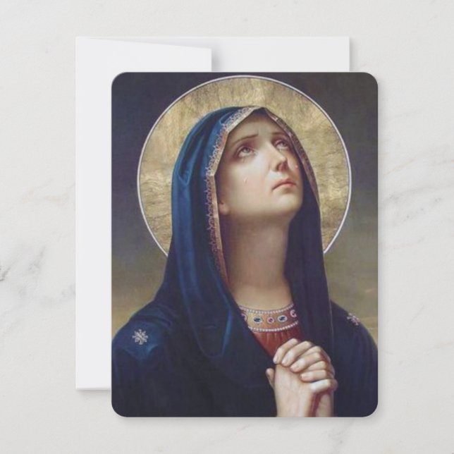 Virgin Mary Catholic Funeral Memorial Holy Card (Front)