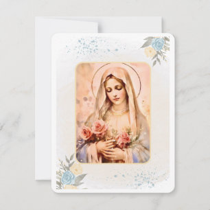 Virgin Mary Catholic Funeral Memorial Holy Card