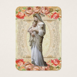 Virgin Mary Catholic Funeral Memorial Holy Card -