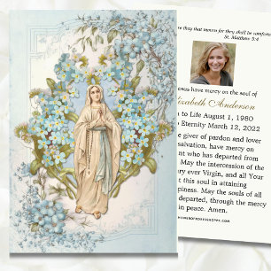 Virgin Mary Catholic Funeral Memorial Holy Card -