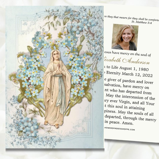 Virgin Mary Catholic Funeral Memorial Holy Card - (Creator Uploaded)