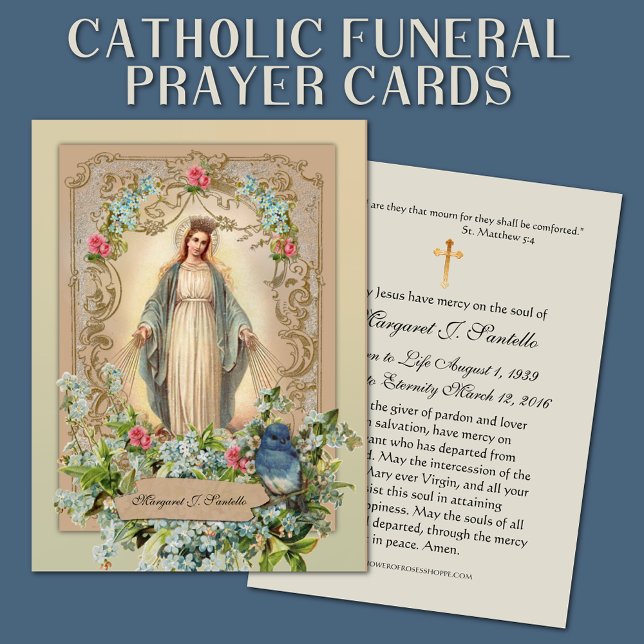 Virgin Mary Catholic Funeral Memorial Holy Card - (Creator Uploaded)
